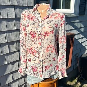 Banana Republic Dillon Shirt Floral Button Up Size XS - Sheer